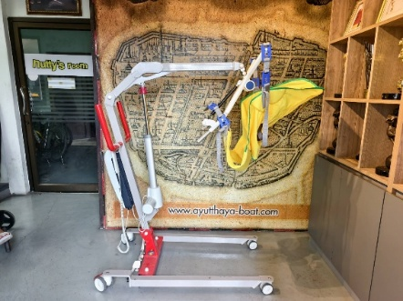 Patient hoist control panel with digital display and emergency stop